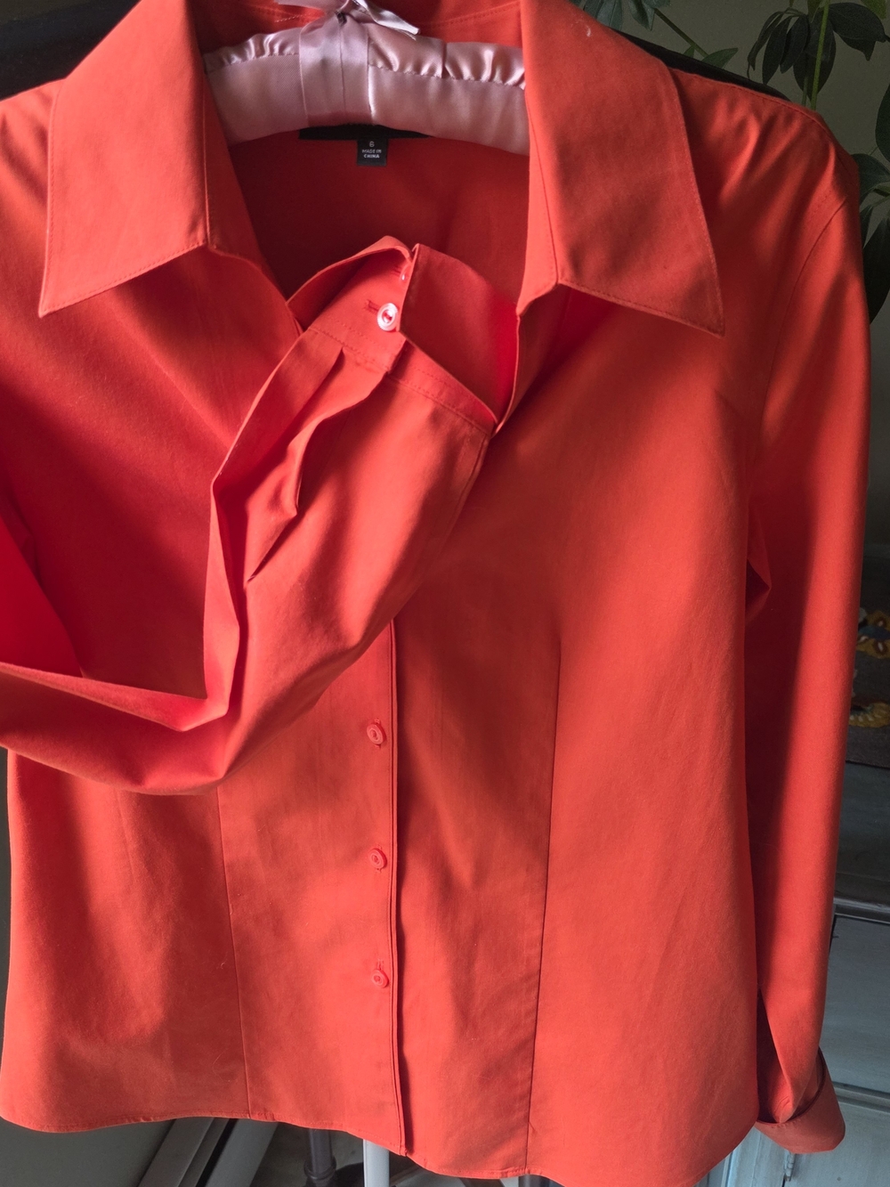 Jones New York Coral/Orange Button-Down Shirt